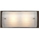 Textured Glass 2 Light 13.5 inch Graphite Vanity Light Wall Light in Frosted Granite